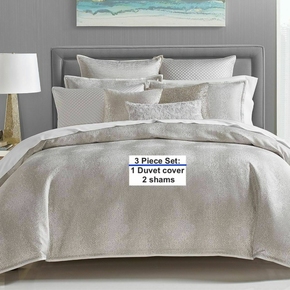 NEW $600 3PC‎ [ Queen Duvet Cover + 2 Standard Shams ] for Hudson Park Lustre
